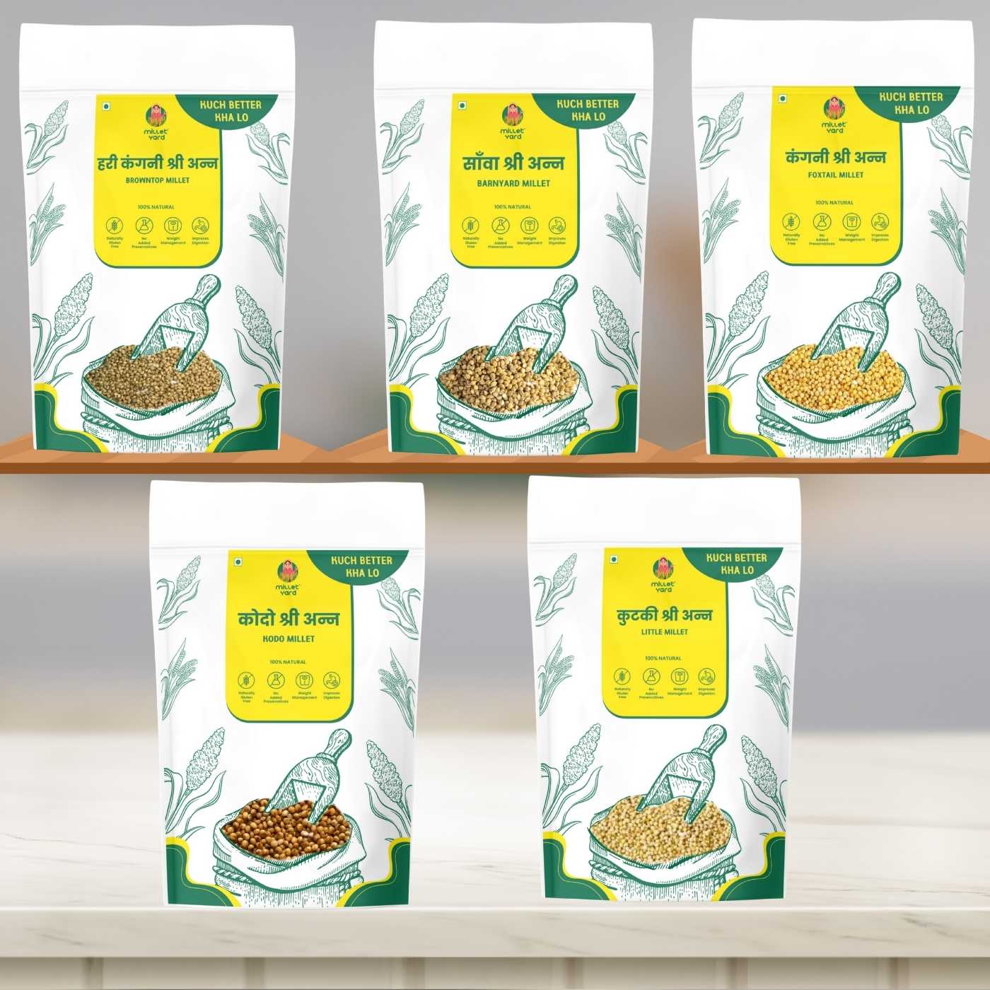 5 Positive Millets Combo – Wholesome Grain Pack