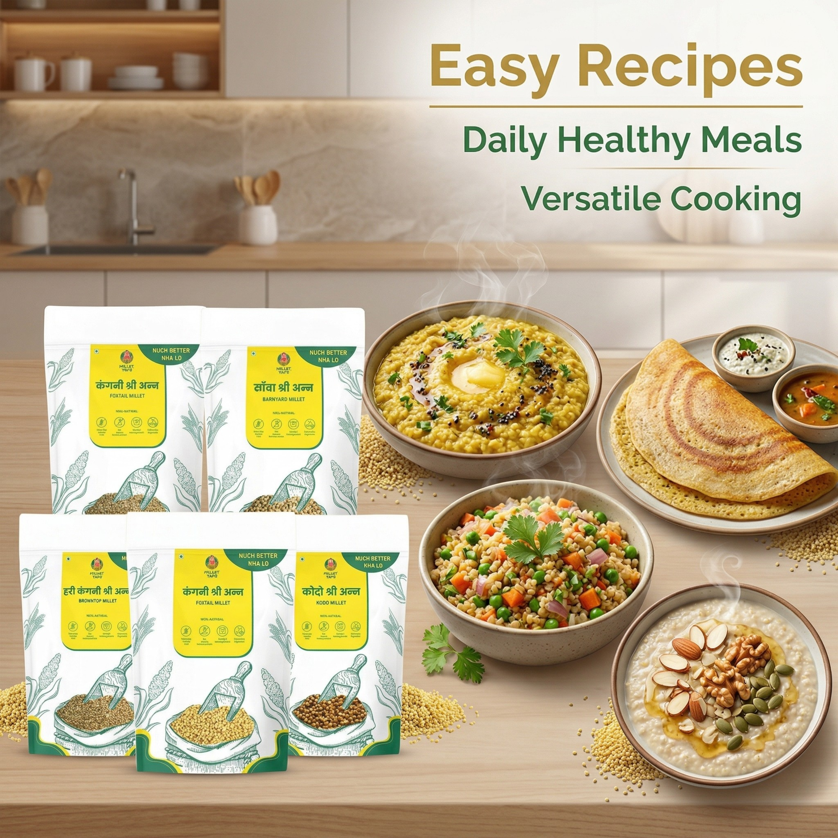 5 Positive Millets Combo – Wholesome Grain Pack 500gm