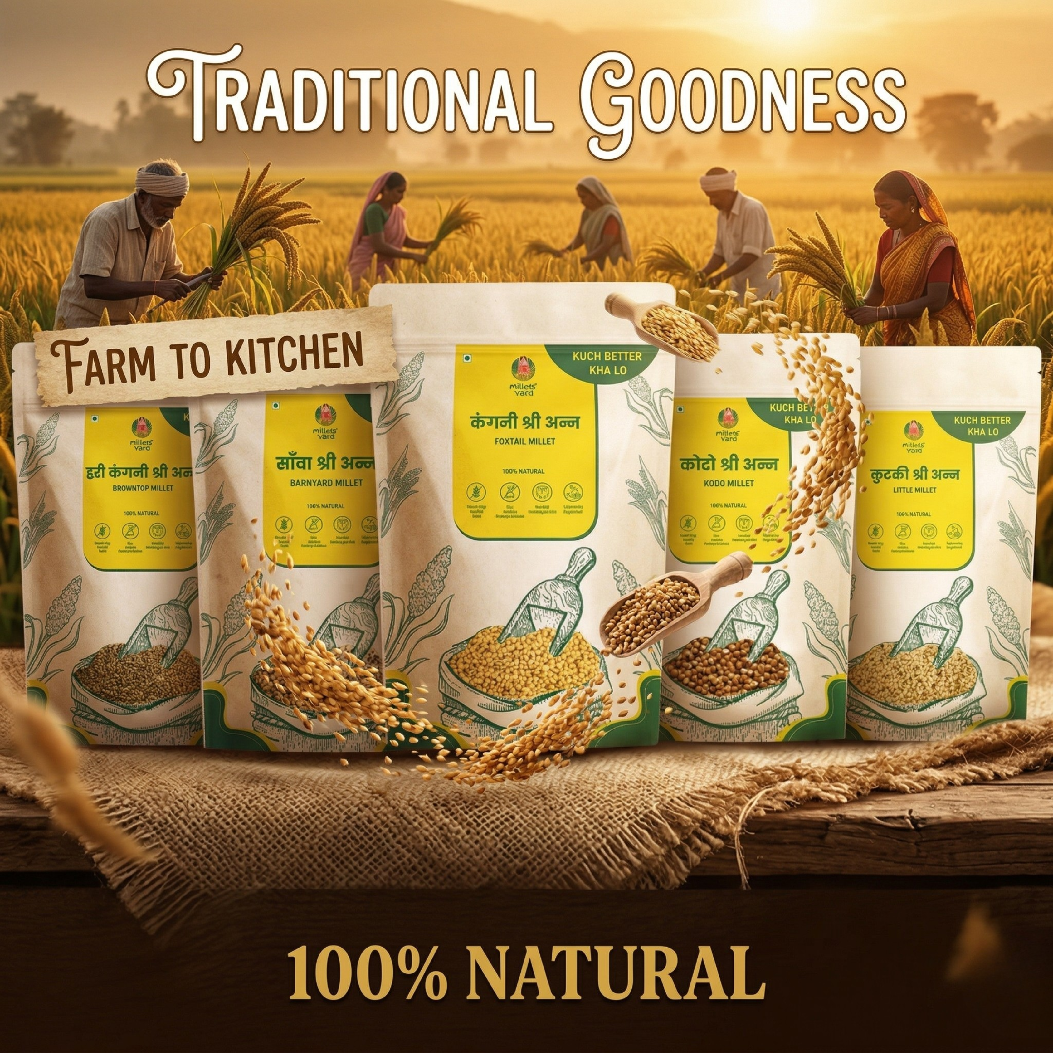 5 Positive Millets Combo – Wholesome Grain Pack 500gm