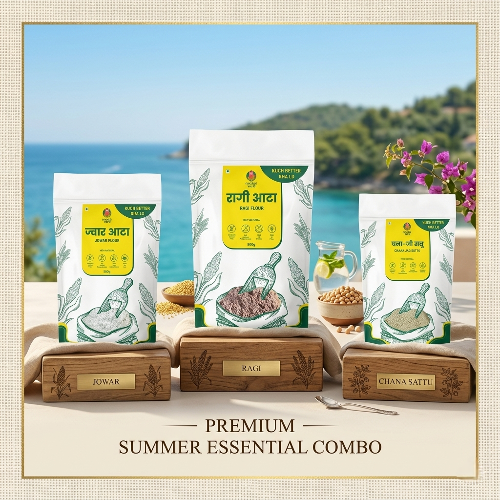 Summer Essential Combo – Jowar, Ragi & Chana Jau Sattu (500g each)