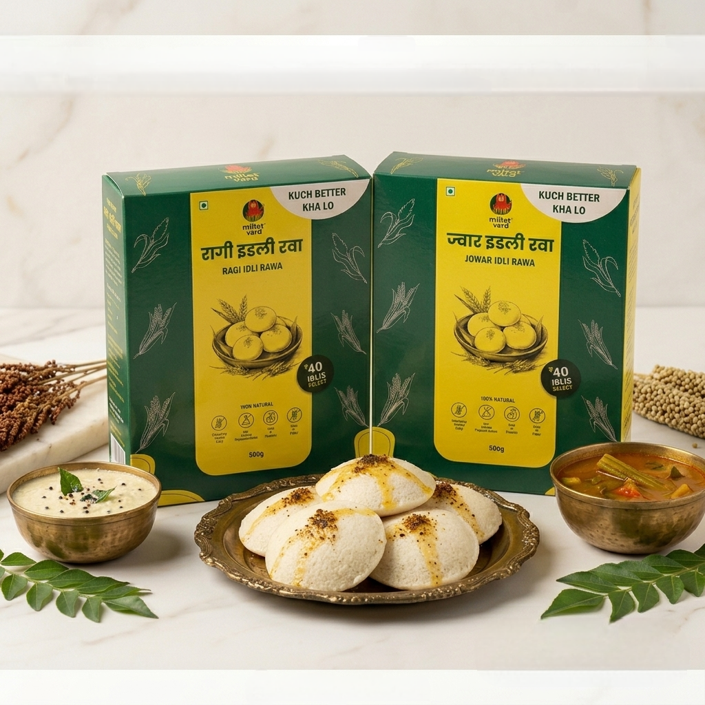 Gut Friendly Combo – Jowar Idli Rawa (500g) + Ragi Idli Rawa (500g)