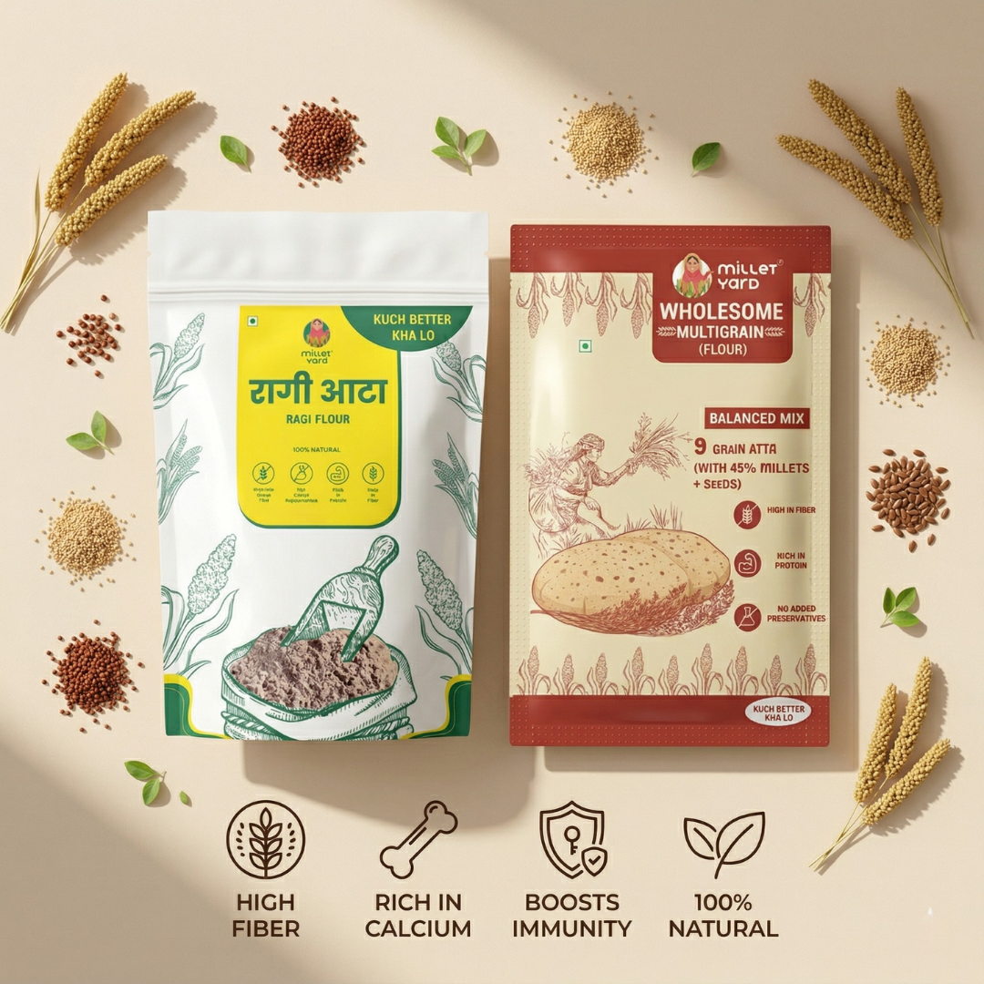 The Nutrient Pair – Wholesome Multigrain Flour (1kg) & Ragi Flour (1kg)