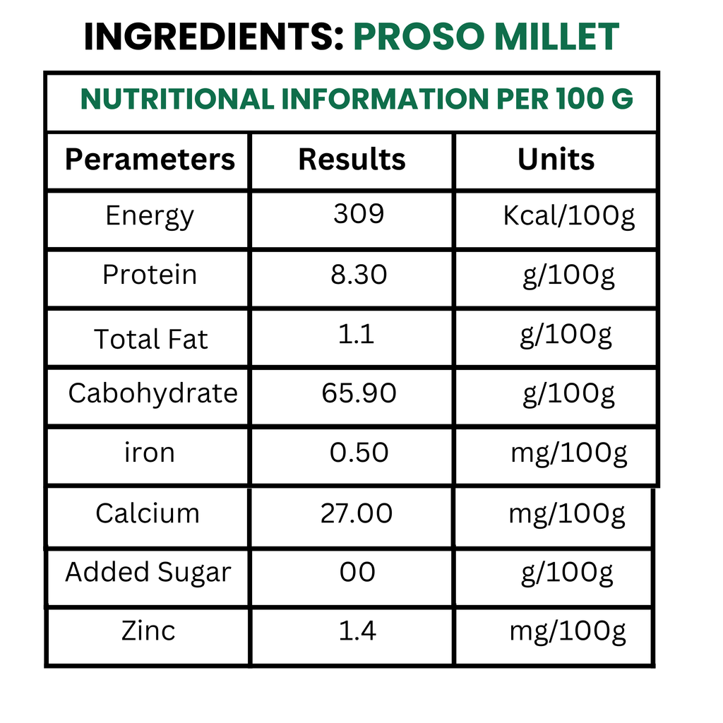 Millets 1 kg Natural Grains Combo Pack of 2 | Proso 500g, foxtail millet 500g