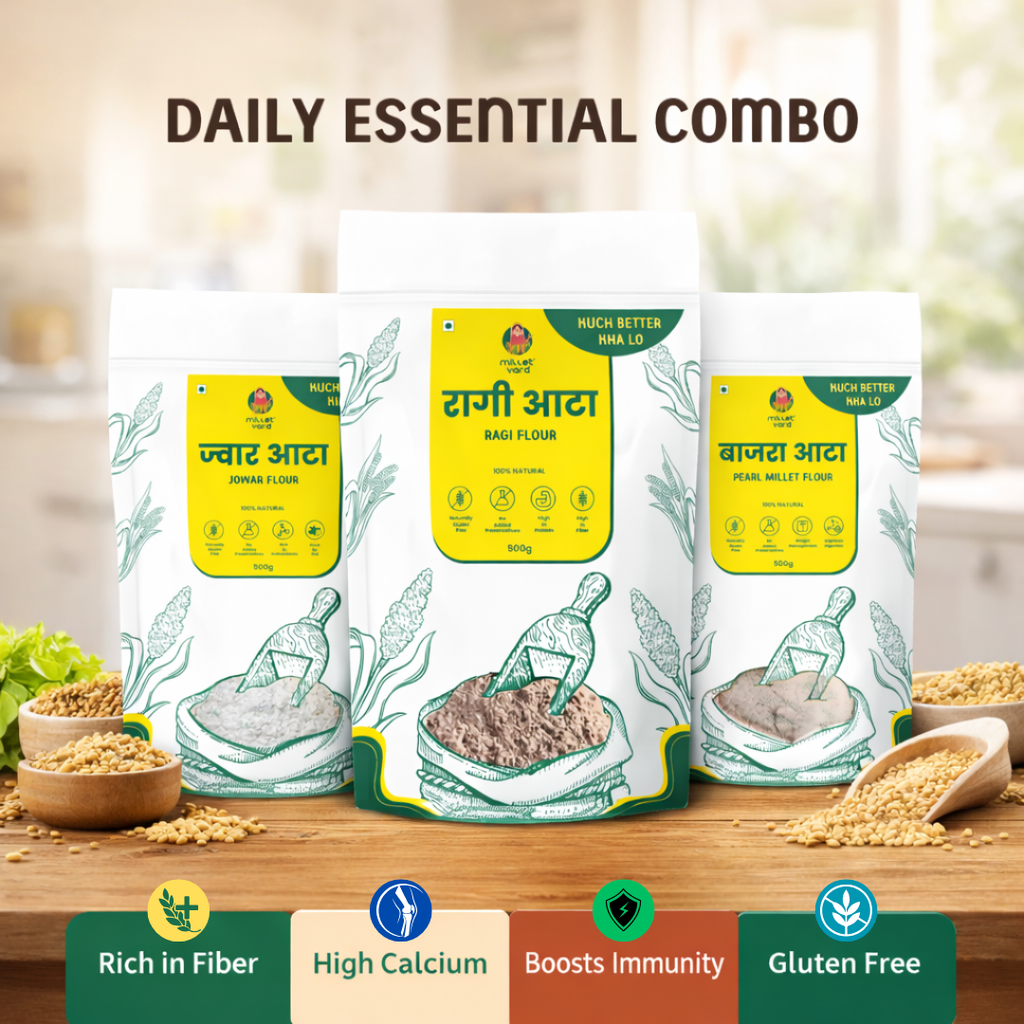 Daily Essential Combo – Jowar, Ragi & Bajra Flour (500g each)