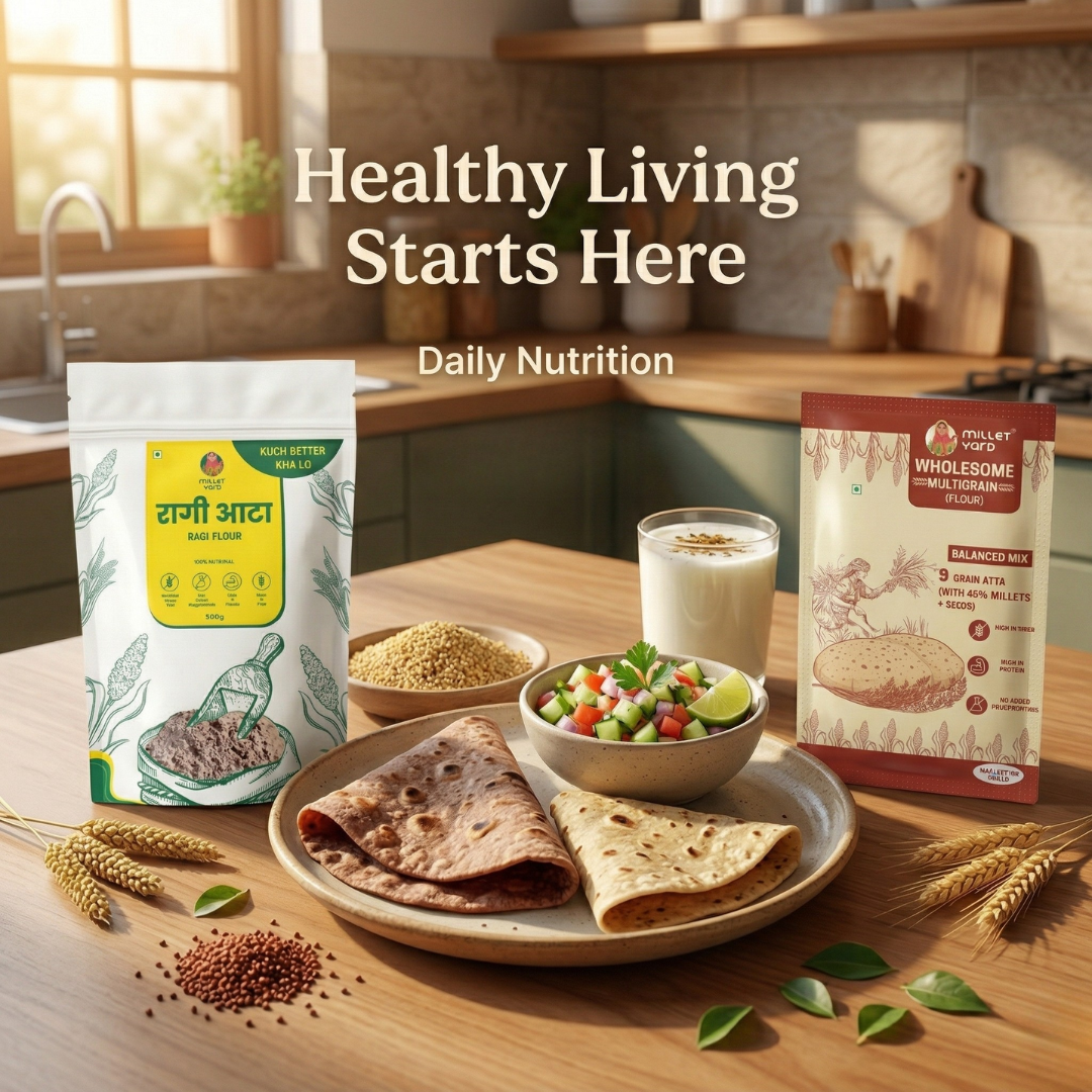 The Nutrient Pair – Wholesome Multigrain Flour (1kg) & Ragi Flour (1kg)