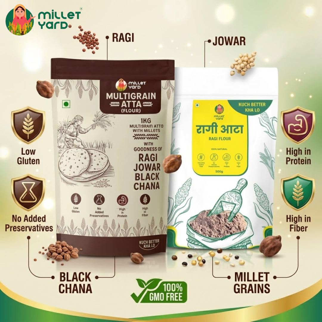 The Daily Fortify Duo – Multigrain Flour (1kg) & Ragi Flour (1kg)