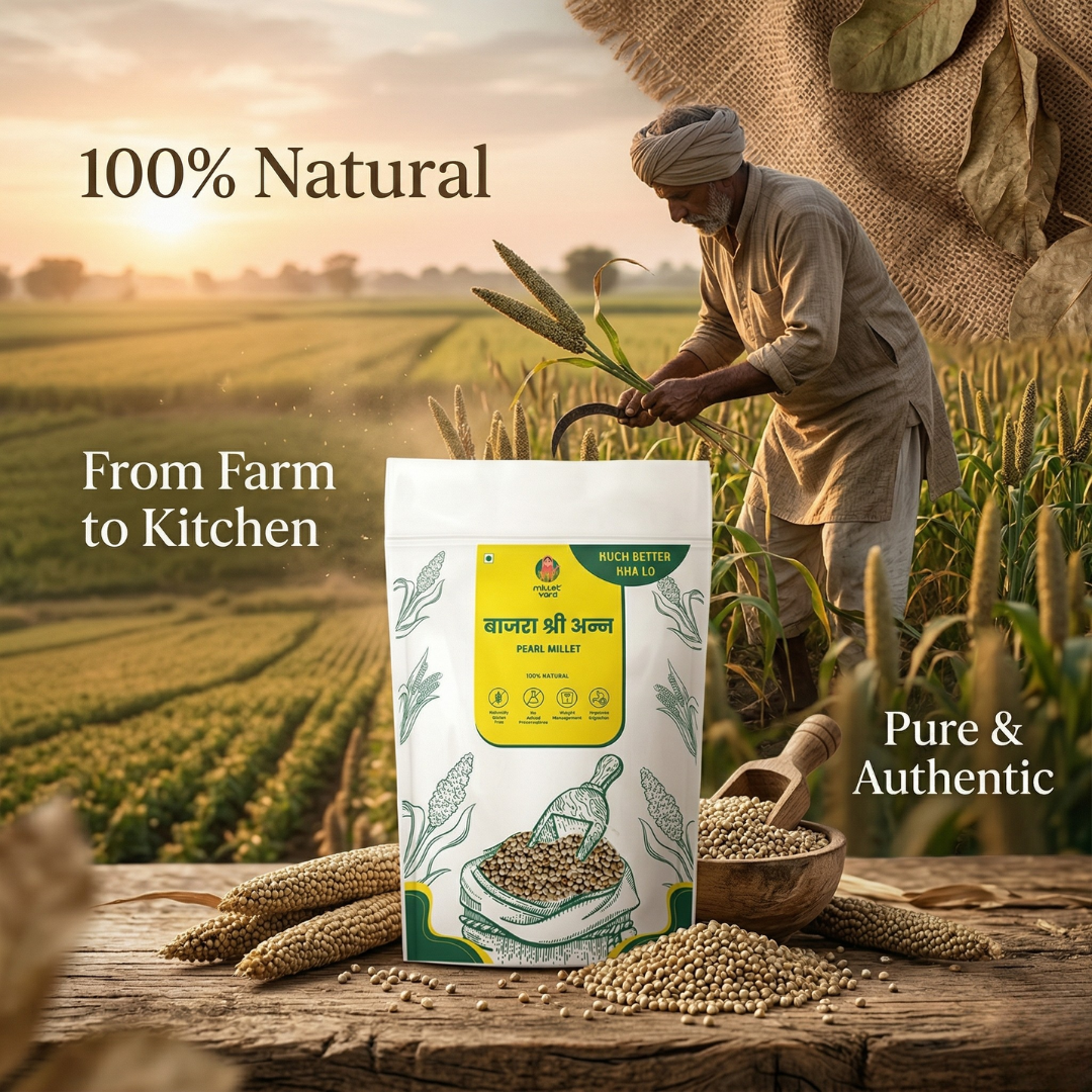 Unpolished Bajra Millet – Whole Pearl Millet Grains