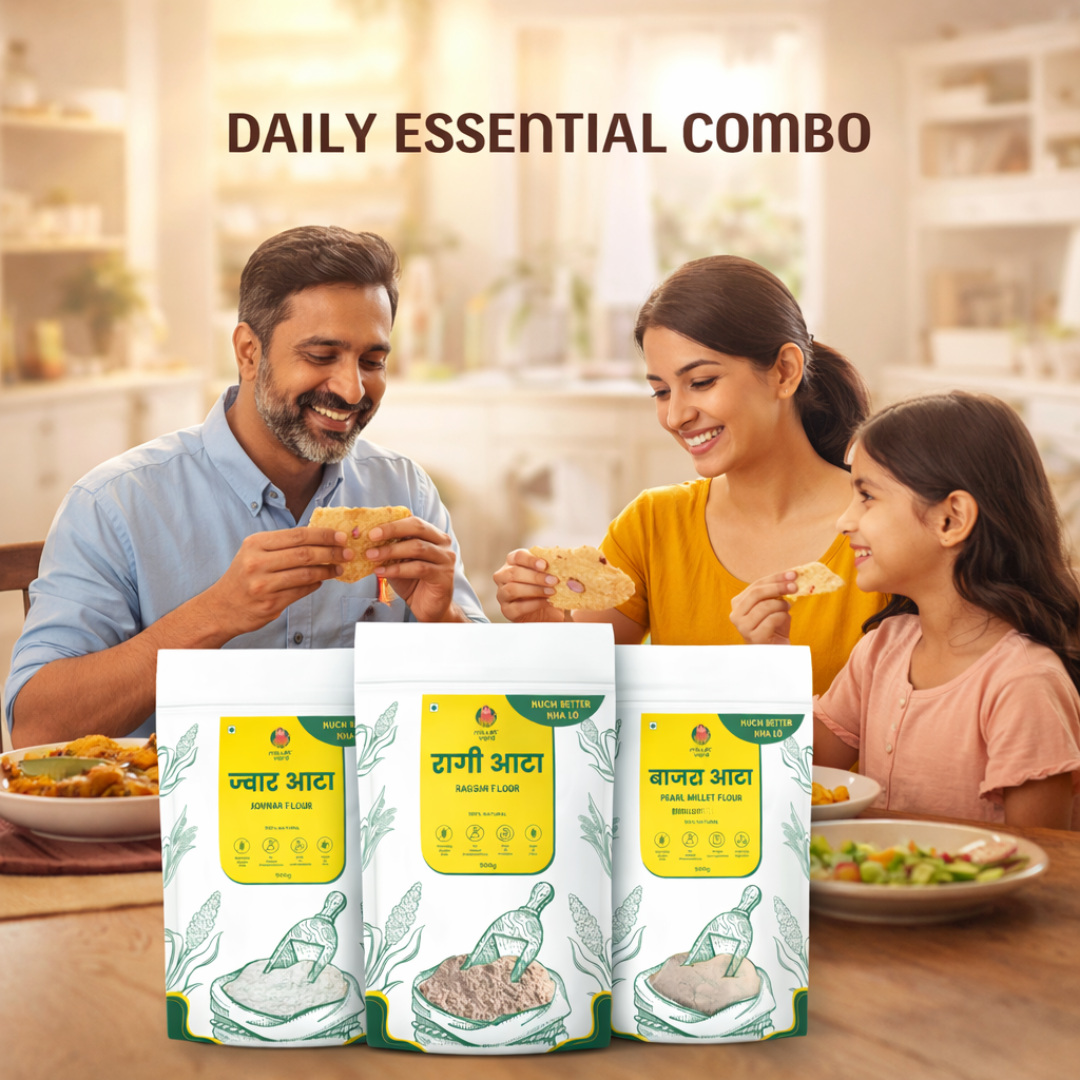 Daily Essential Combo – Jowar, Ragi & Bajra Flour (500g each)