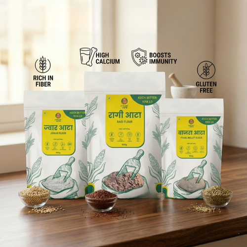 Daily Essential Combo – Jowar, Ragi & Bajra Flour (500g each)