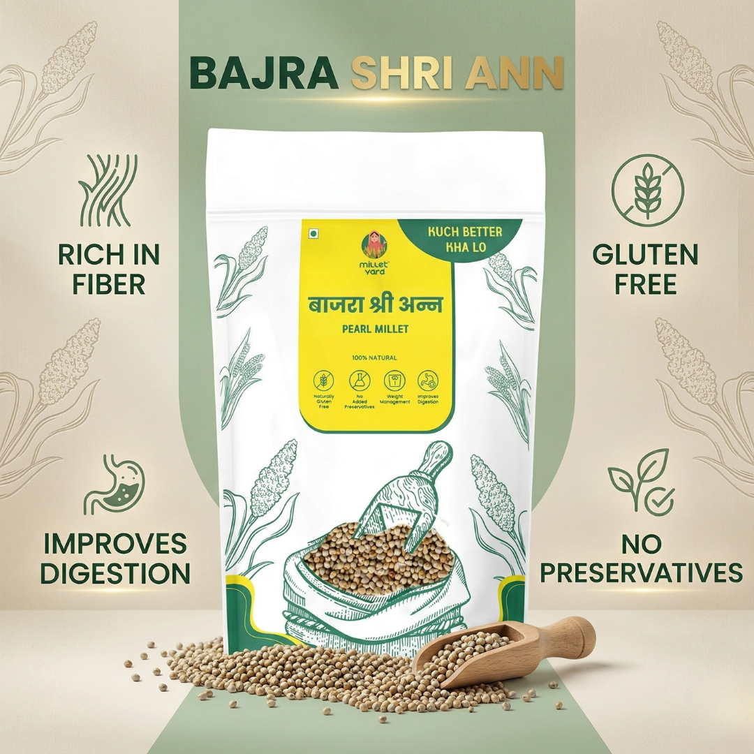 Unpolished Bajra Millet – Whole Pearl Millet Grains