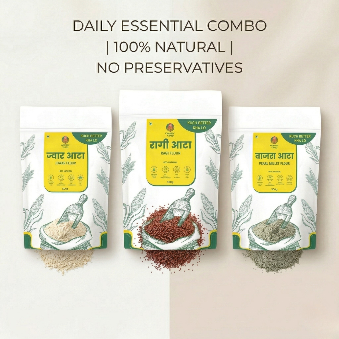 Daily Essential Combo – Jowar, Ragi & Bajra Flour (500g each)