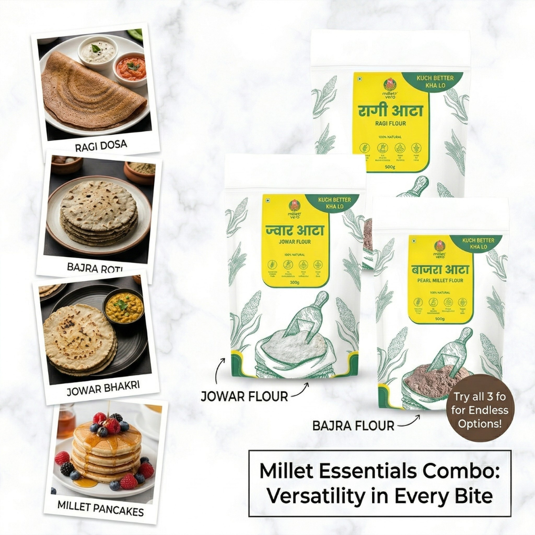 Daily Essential Combo – Jowar, Ragi & Bajra Flour (500g each)