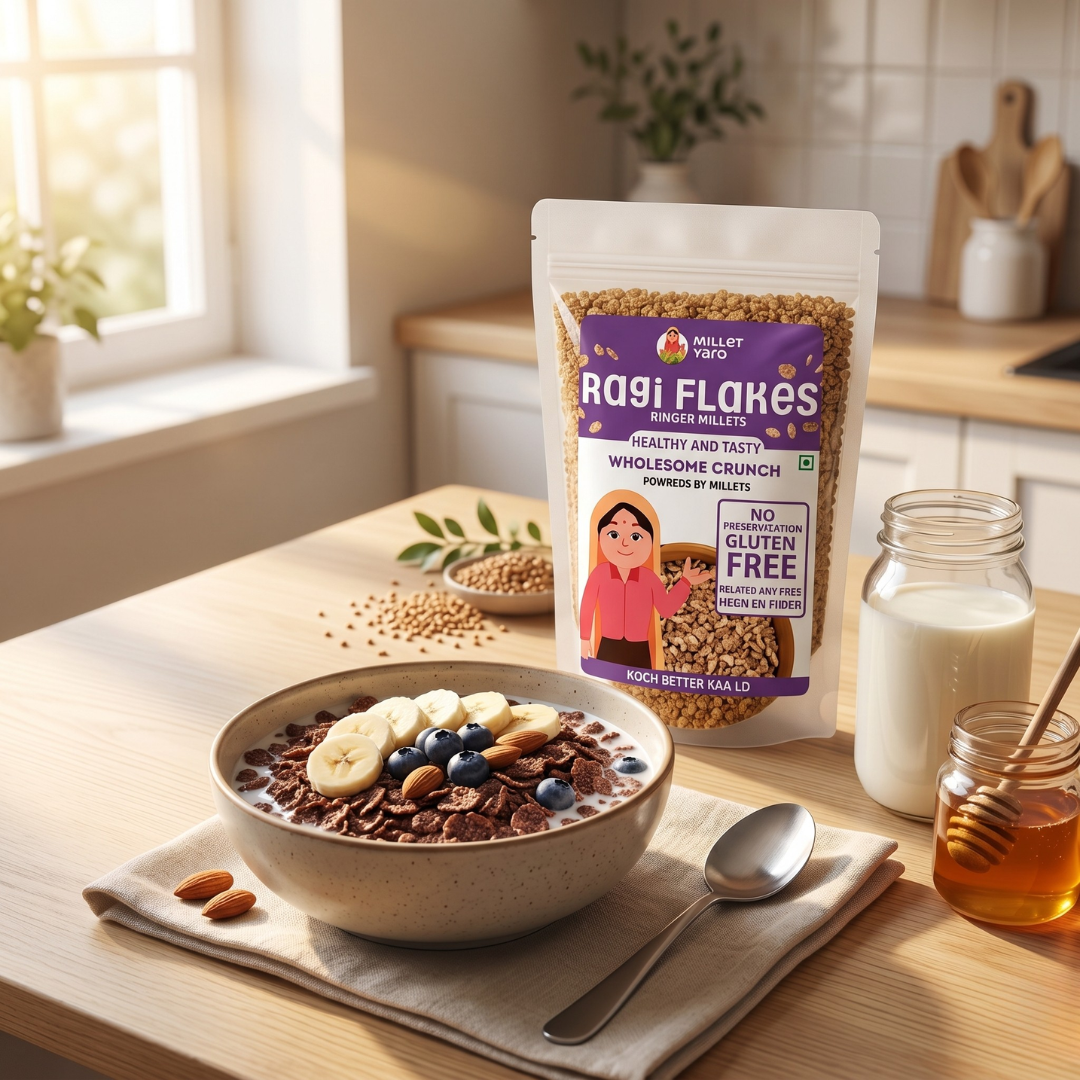 Roasted Ragi Flakes – Nutritious Finger Millet Crunch