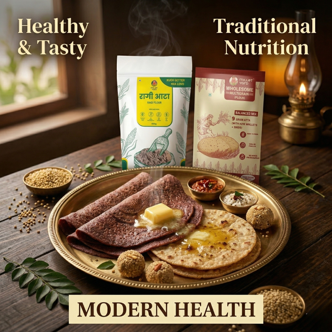 The Nutrient Pair – Wholesome Multigrain Flour (1kg) & Ragi Flour (1kg)