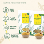Millets 1 kg Natural Grains Combo Pack of 2 |  Proso 500g, Browntop millet 500g