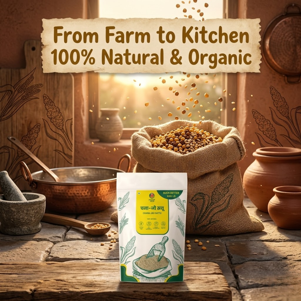 Roasted Chana Jau Sattu – Nutritious Barley & Gram Blend