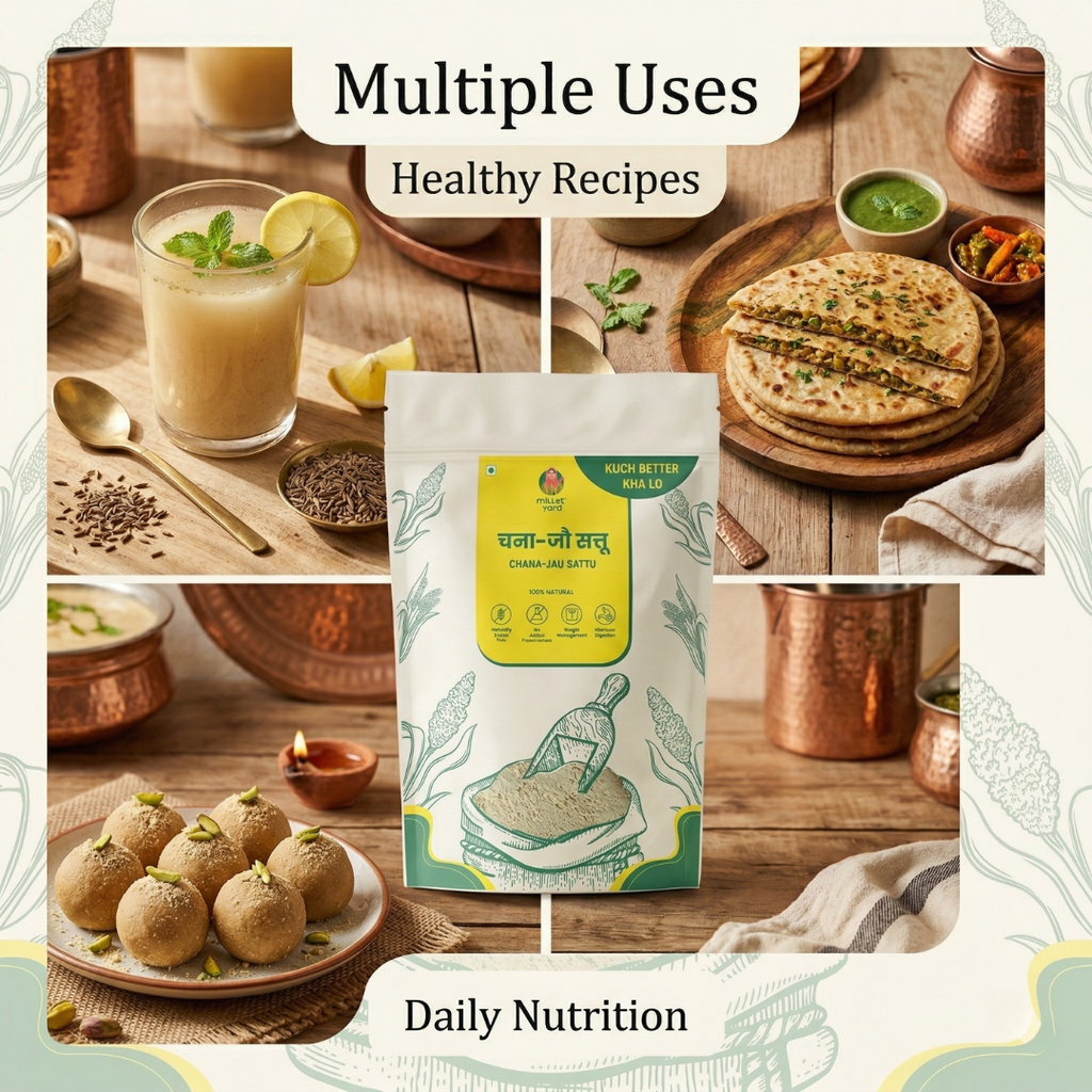 Roasted Chana Jau Sattu – Nutritious Barley & Gram Blend