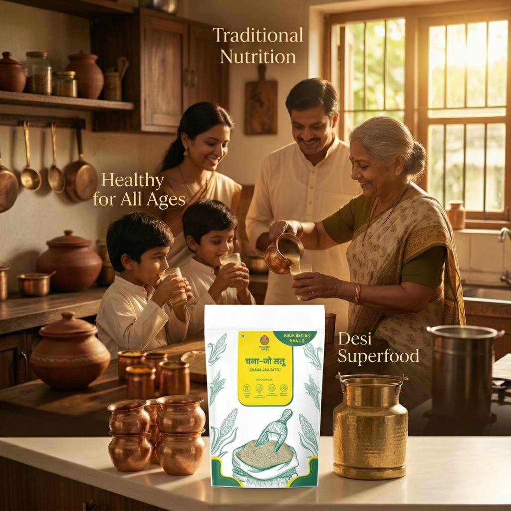 Roasted Chana Jau Sattu – Nutritious Barley & Gram Blend