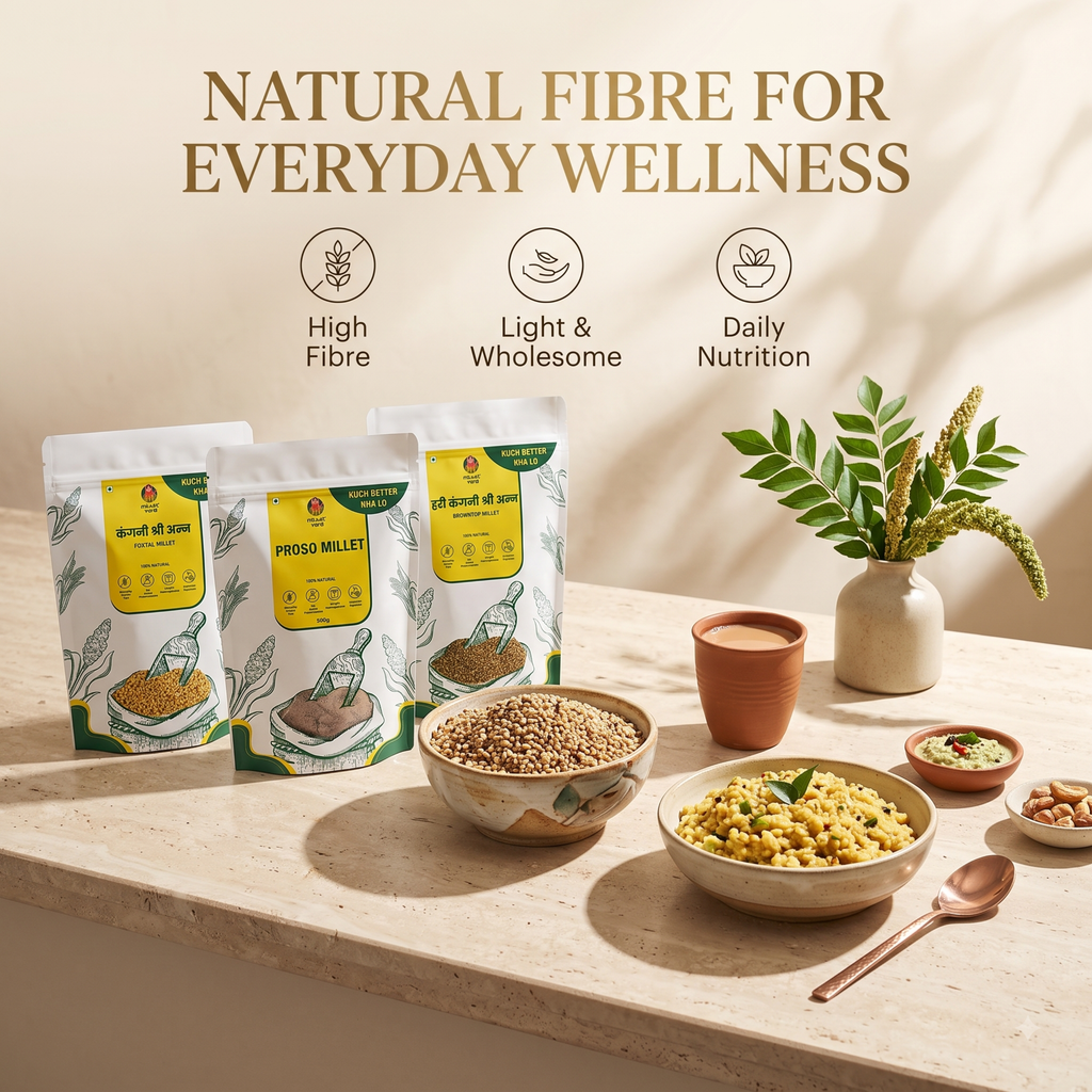 Millets 1.5 kg Natural Grains Combo Pack of 3 | Foxtail 500g, Browntop 500g, Proso 500g