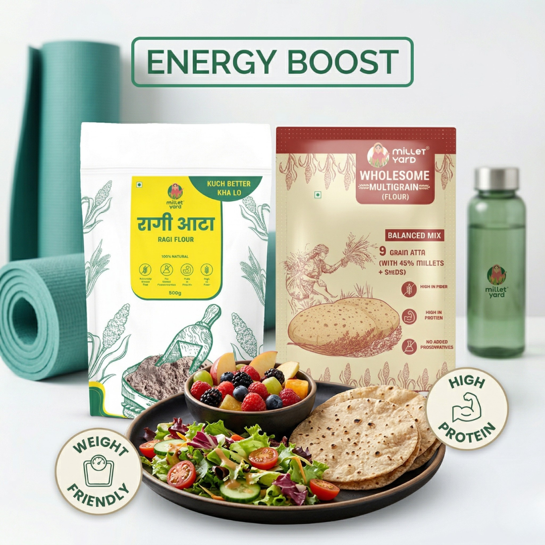 The Nutrient Pair – Wholesome Multigrain Flour (1kg) & Ragi Flour (1kg)