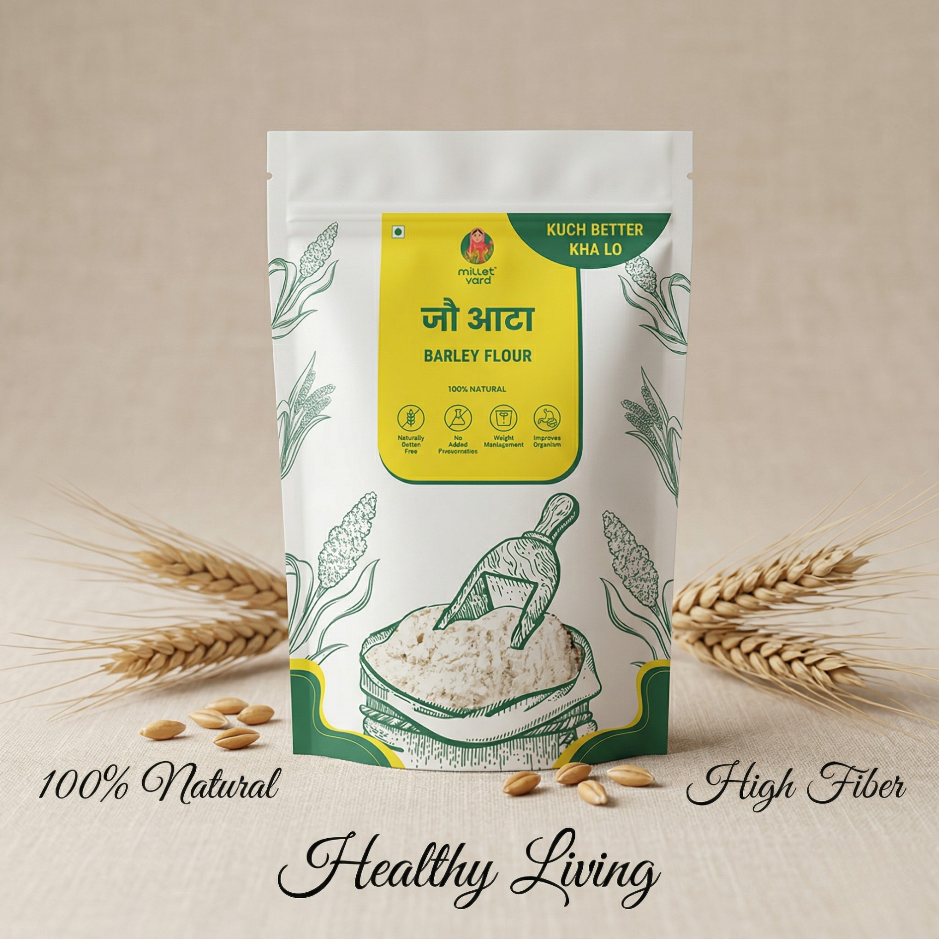 Jau Flour – High Fiber, Heart-Healthy Barley Atta