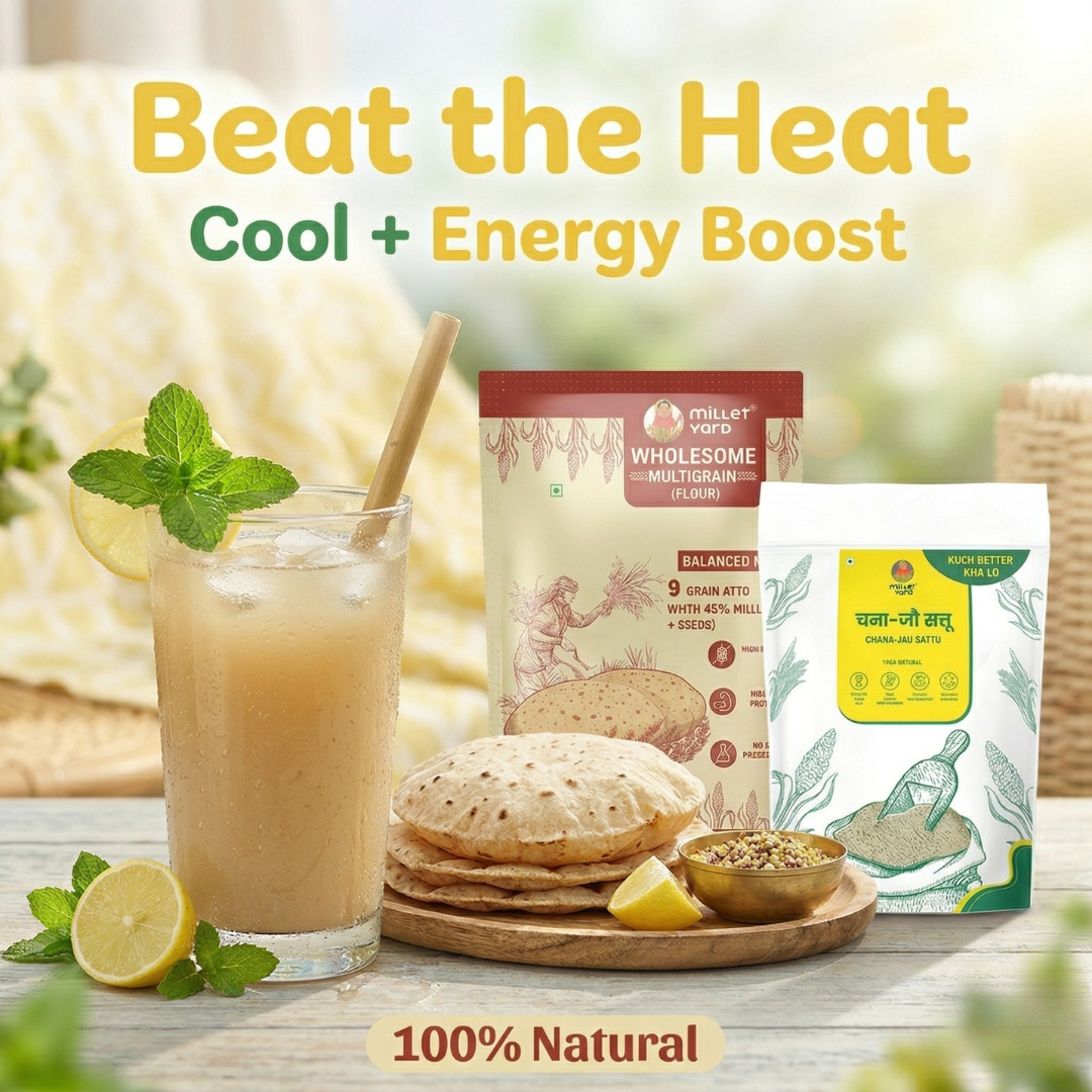 Energy Booster Combo – Wholesome Multigrain Flour (1 kg) + Chana Jau Sattu (400 gm)