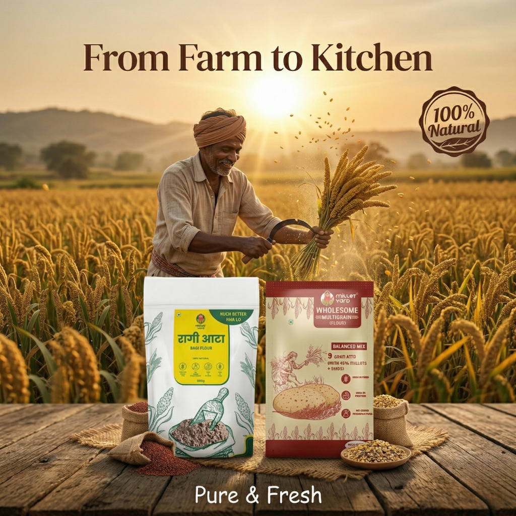 The Nutrient Pair – Wholesome Multigrain Flour (1kg) & Ragi Flour (1kg)