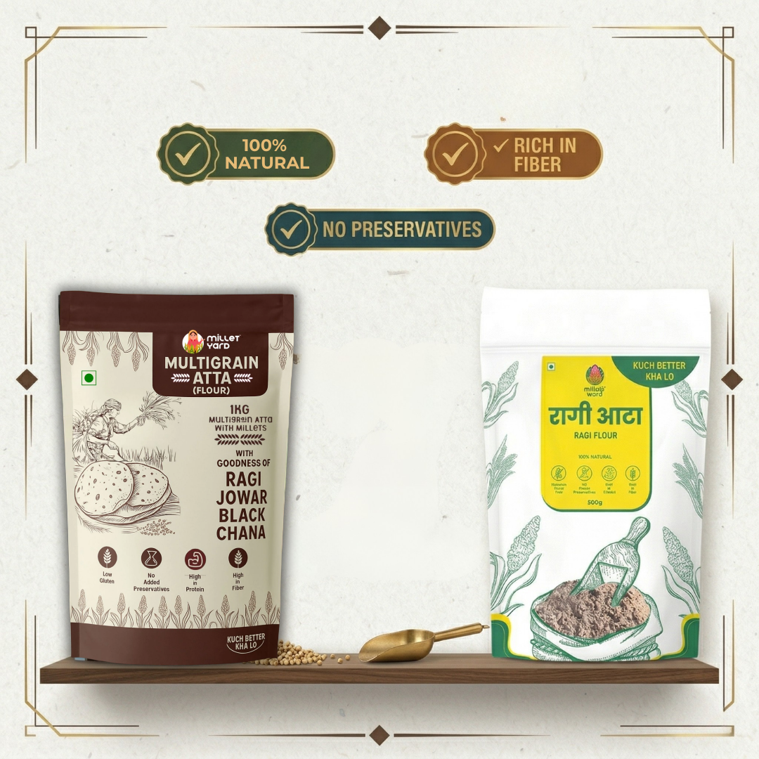 The Daily Fortify Duo – Multigrain Flour (1kg) & Ragi Flour (1kg)
