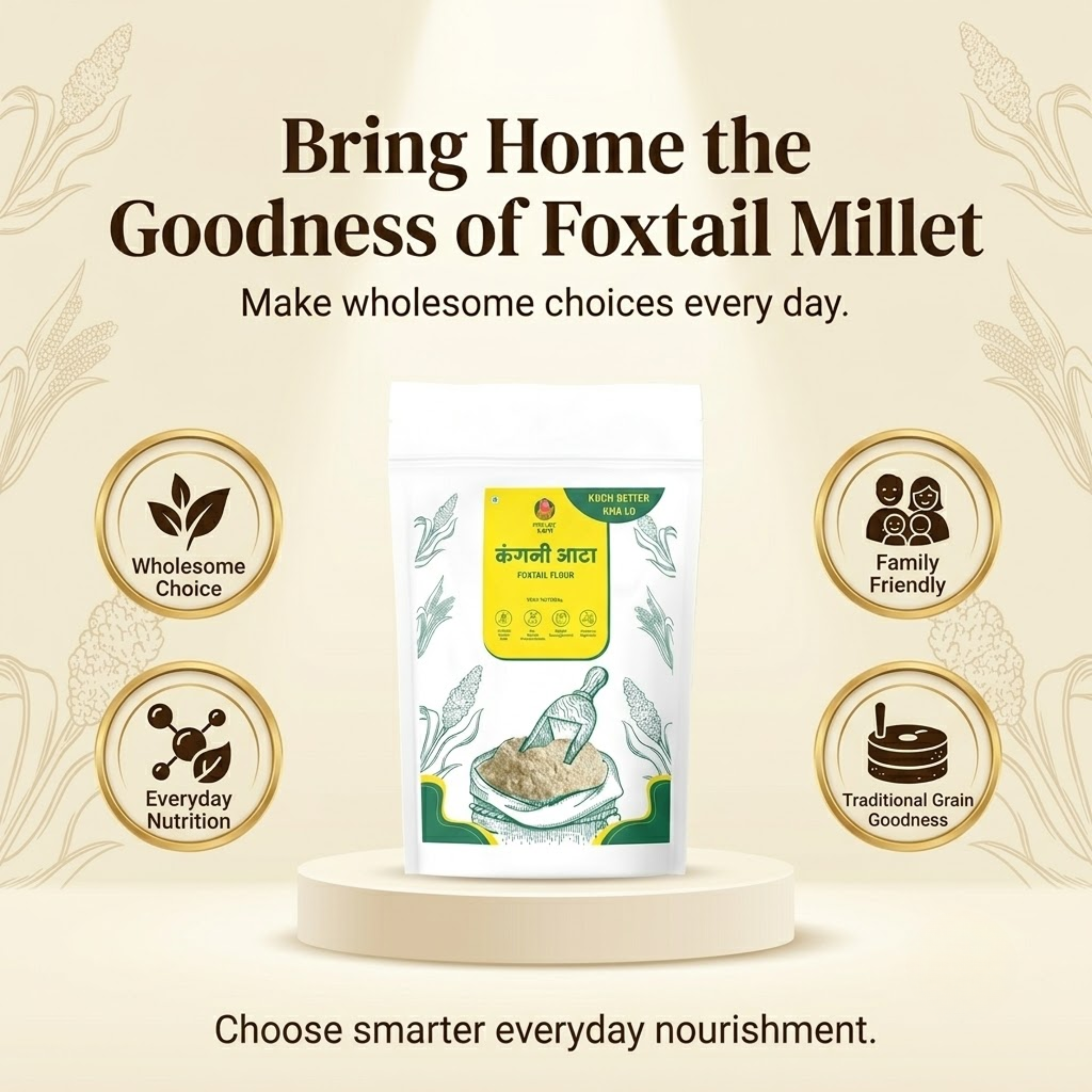 Millet Yard Foxtail Millet Atta| Pack of 2