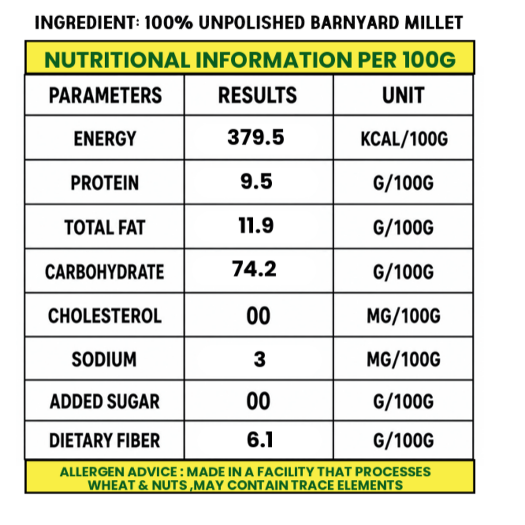 Barnyard Millet Atta | 100% Natural & Freshly Ground Barnyard Millet Flour