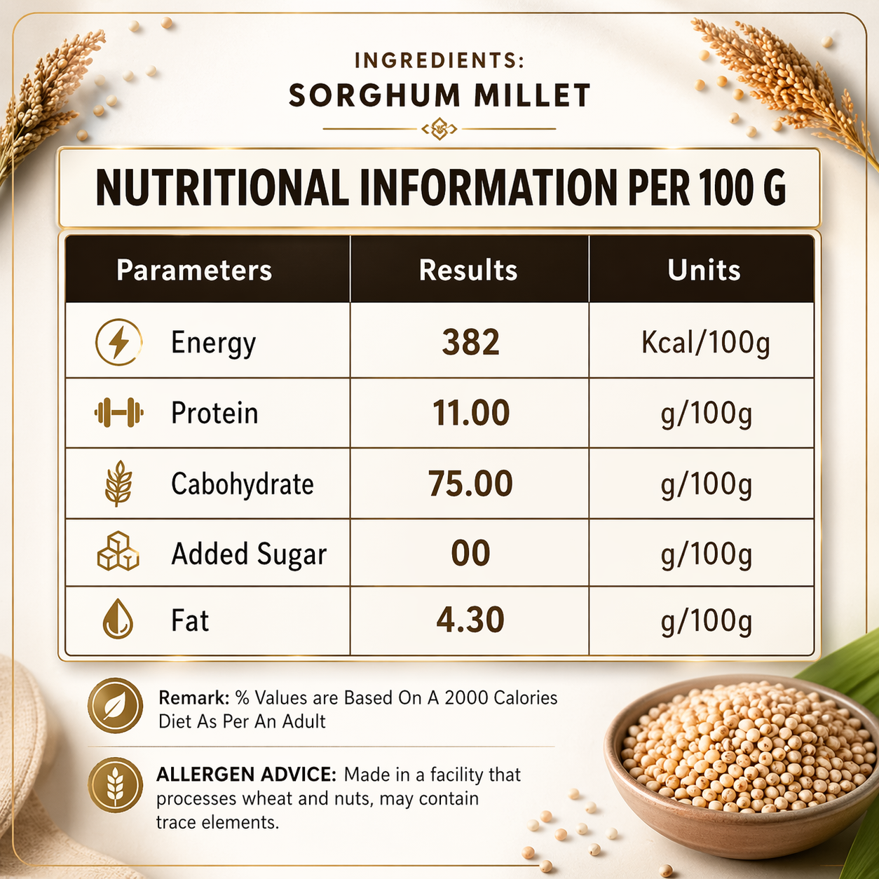 Unpolished Jowar Millet – Sorghum Grains