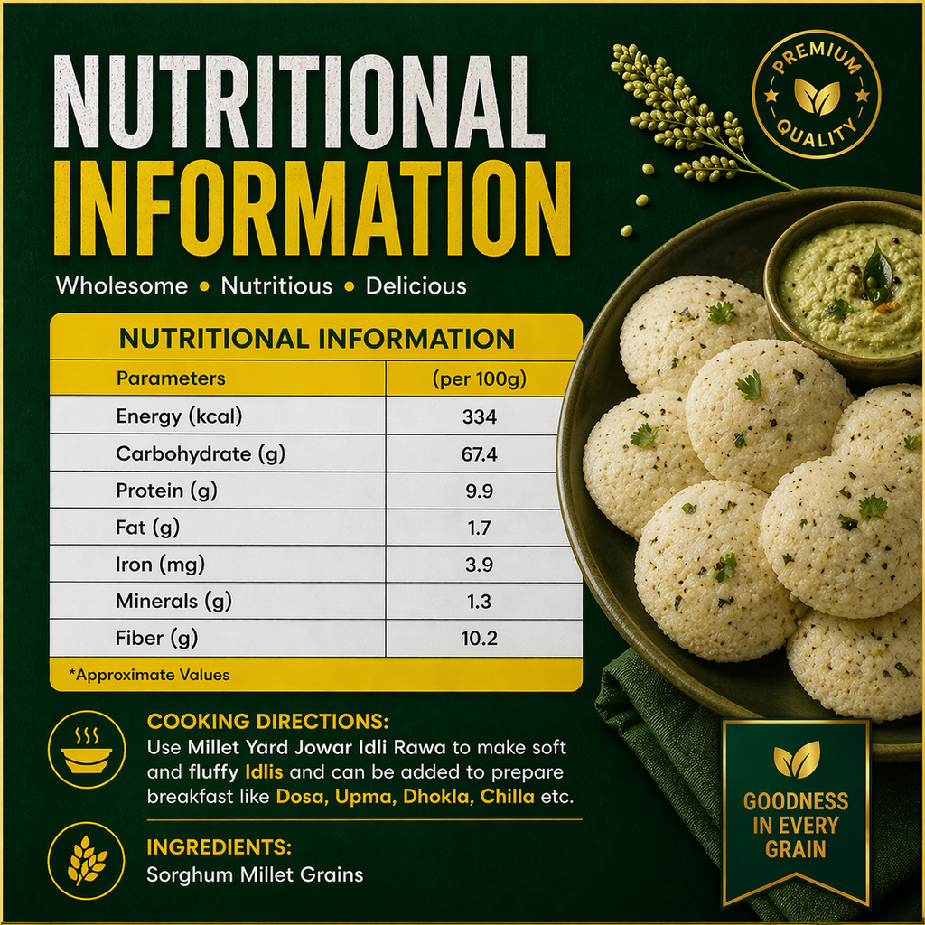 Jowar Idli Rawa – Wholesome Sorghum Rawa