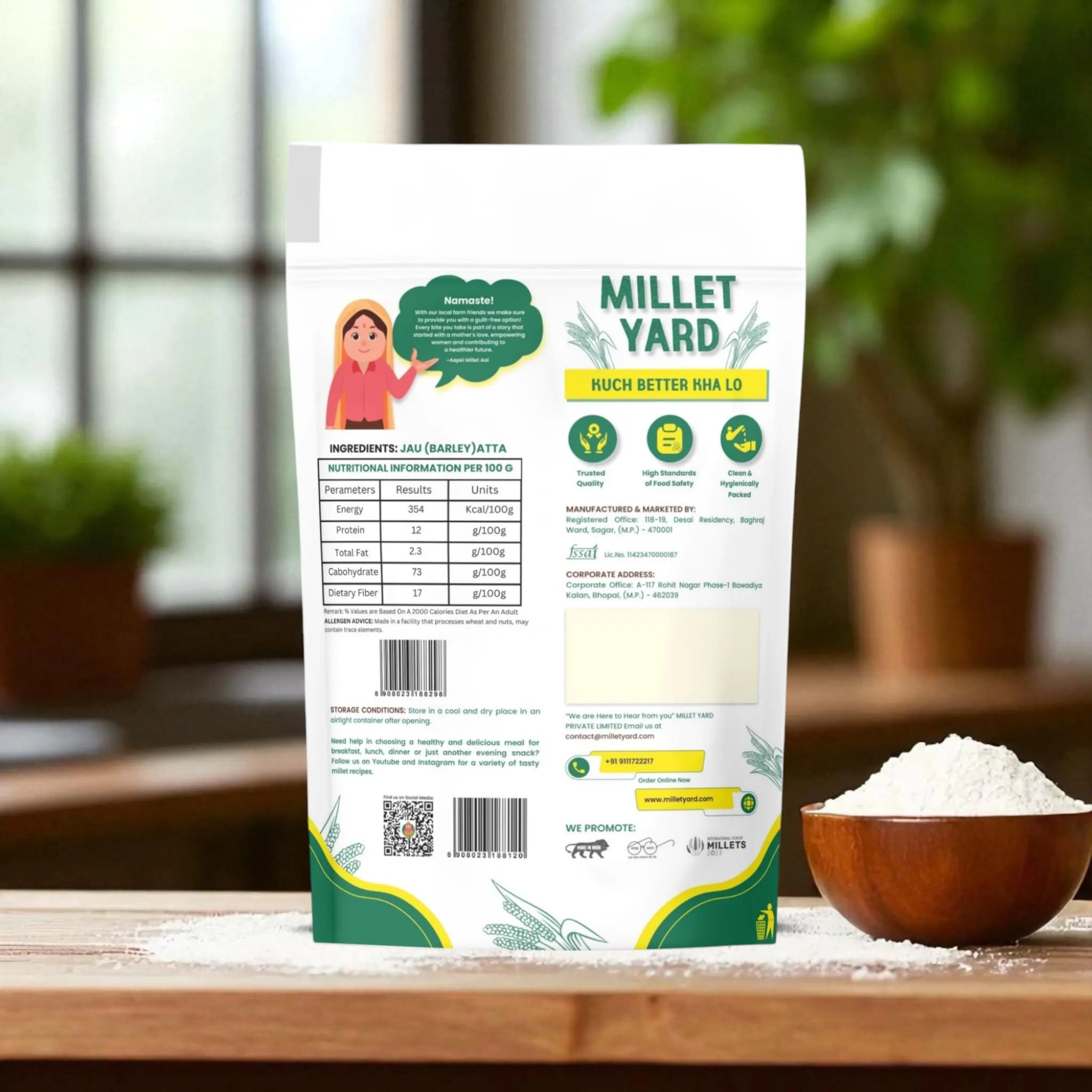 Jau Atta | Stone-Ground Barley Flour | Natural, High Fiber, Gluten-Free
