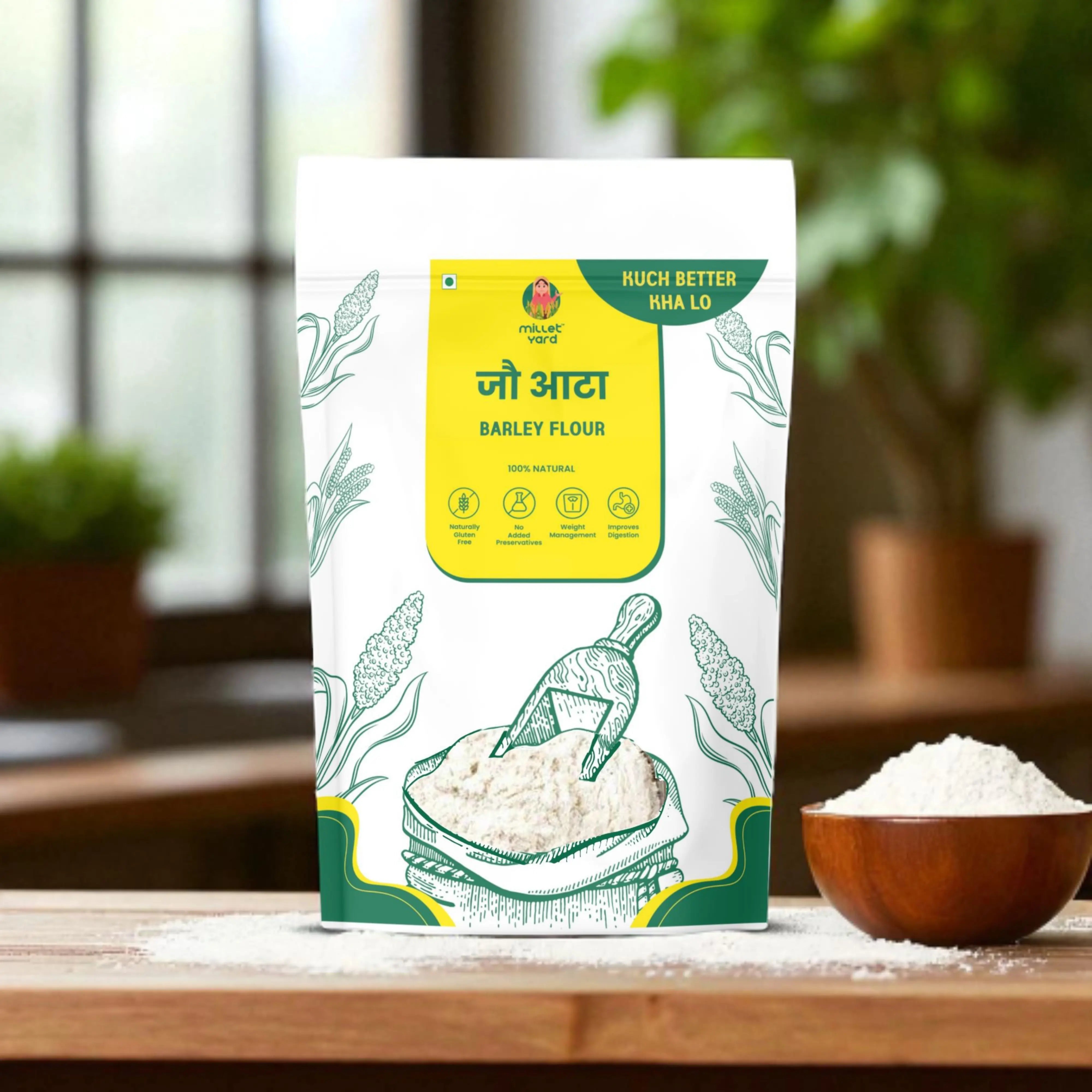 Jau Atta | Stone-Ground Barley Flour | Natural, High Fiber, Gluten-Free