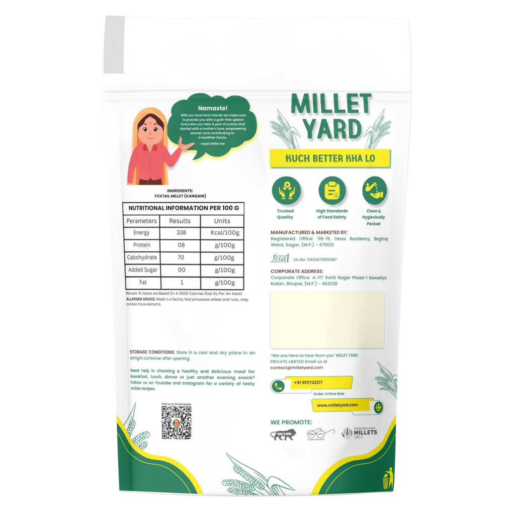 Millet Yard Foxtail Millet Atta| Pack of 2