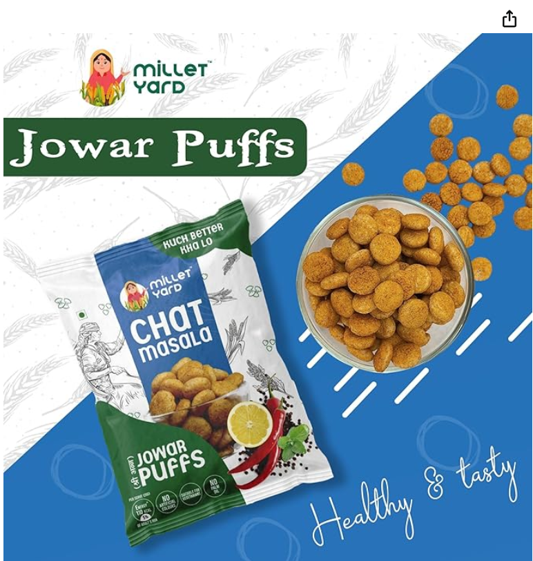 Pack of 10 - Chat Masala - Jowar Puffs