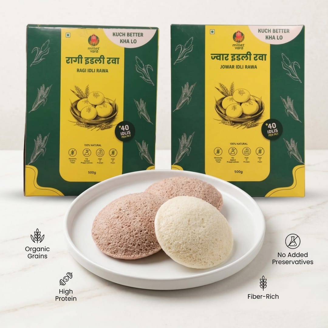 Gut Friendly Combo – Jowar Idli Rawa (500g) + Ragi Idli Rawa (500g)